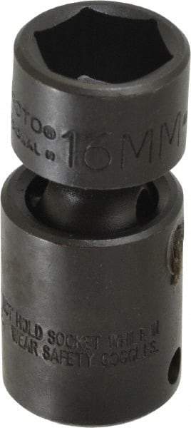 Proto - 3/8" Drive 18mm Standard Universal Impact Socket - 6 Points, 2-3/32" OAL - Eagle Tool & Supply