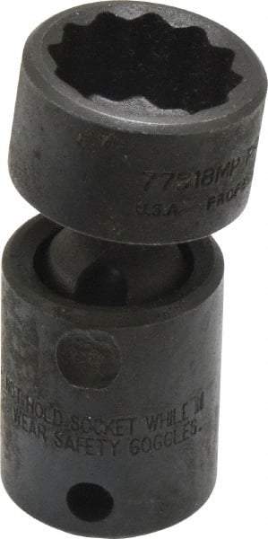 Proto - 3/8" Drive 18mm Deep Universal Impact Socket - 12 Points, 2-3/32" OAL - Eagle Tool & Supply