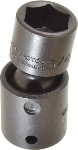 Proto - 1/2" Drive 3/4" Standard Universal Impact Socket - 6 Points, 2-19/32" OAL - Eagle Tool & Supply