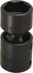 Proto - 1/2" Drive 1" Standard Universal Impact Socket - 6 Points, 2-29/32" OAL - Eagle Tool & Supply