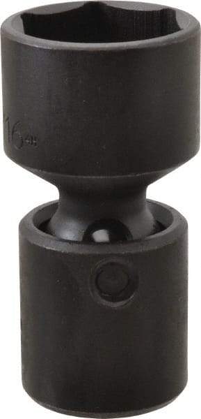 Proto - 1/2" Drive 1-3/16" Standard Universal Impact Socket - 6 Points, 3-3/32" OAL - Eagle Tool & Supply