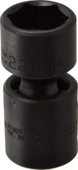 Proto - 1/2" Drive 22mm Standard Universal Impact Socket - 6 Points, 2-19/32" OAL - Eagle Tool & Supply