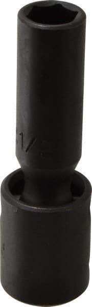 Proto - 1/2" Drive 1/2" Deep Universal Impact Socket - 6 Points, 3-19/32" OAL - Eagle Tool & Supply