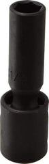 Proto - 1/2" Drive 1/2" Deep Universal Impact Socket - 6 Points, 3-19/32" OAL - Eagle Tool & Supply