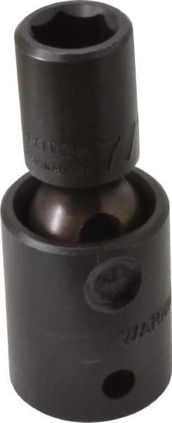 Proto - 1/2" Drive 7/16" Standard Universal Impact Socket - 6 Points, 2-19/32" OAL - Eagle Tool & Supply