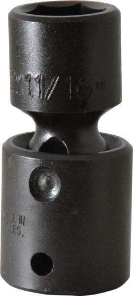 Proto - 1/2" Drive 11/16" Standard Universal Impact Socket - 6 Points, 2-19/32" OAL - Eagle Tool & Supply