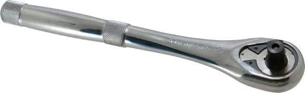 Proto - 1/2" Drive Pear Head Quick-Release Ratchet - Chrome Finish, 10-1/2" OAL, 45 Gear Teeth, Standard Head - Eagle Tool & Supply