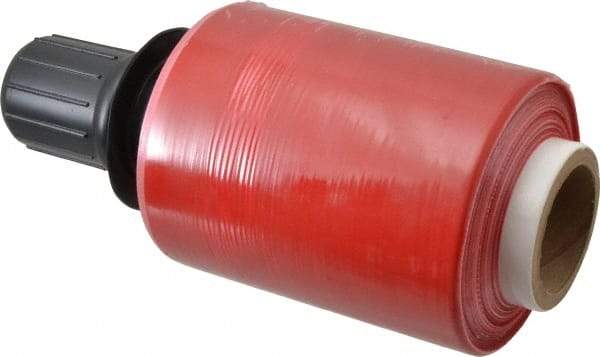 Stretch Associates - 5" x 1,000' 80 Gauge Red Bundling Stretch Film with Dispenser - 4 Piece, 80 Gauge, Red - Eagle Tool & Supply