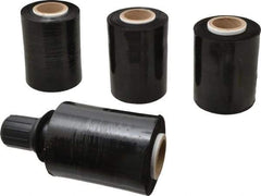 Stretch Associates - 5" x 1,000' 80 Gauge Black Bundling Stretch Film with Dispenser - 4 Piece, 80 Gauge, Black - Eagle Tool & Supply