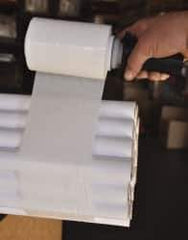 Stretch Associates - 5" x 1,000' 80 Gauge White Bundling Stretch Film with Dispenser - 4 Piece, 80 Gauge, White - Eagle Tool & Supply
