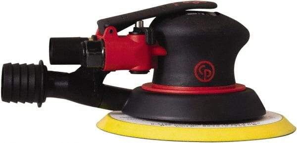 Chicago Pneumatic - 12,000 OPM, 16 CFM Air Consumption, 90 psi Air Pressure, Palm Air Orbital Sander - Round Pad, Hook & Loop Backing, 1/4" Inlet - Eagle Tool & Supply