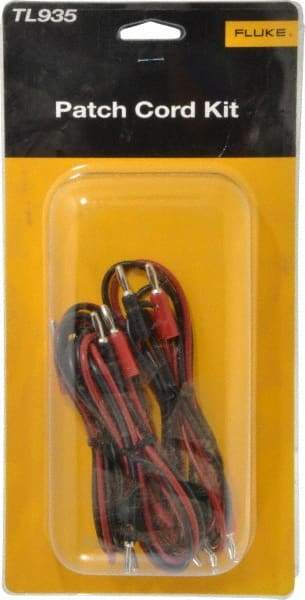 Fluke - Black/Red Electrical Test Equipment Patch Cord Set - Use with Test Equipment - Eagle Tool & Supply