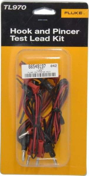 Fluke - Black/Red Electrical Test Equipment Hook & Pincer Kit - Use with All Models - Eagle Tool & Supply