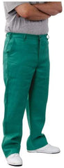 PRO-SAFE - Cotton Flame Resistant/Retardant Pants - Zipper Closure, 3 Pockets, 40" Waist, 32" Inseam, Green - Eagle Tool & Supply