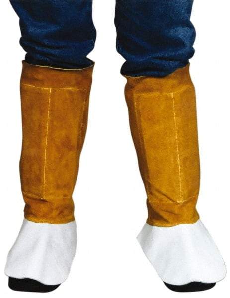 PRO-SAFE - Split Cowhide Leather Flame Resistant/Retardant Leggings - No Pockets, Brown - Eagle Tool & Supply