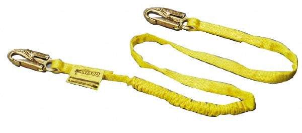 Miller - 6' Long, 2 Leg Locking Snap Hook Harness Shock Absorbing Lanyard - Polyester Webbing, Locking Snap Hook Anchorage Connection - Eagle Tool & Supply