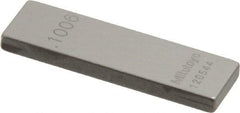 Mitutoyo - 0.1006" Rectangular Steel Gage Block - Accuracy Grade 0, Includes Certificate of Inspection - Eagle Tool & Supply