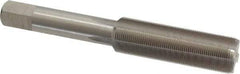 Interstate - 1/2-36 UNS 3B 4 Flute Bright Finish High Speed Steel Straight Flute Standard Hand Tap - Bottoming, Right Hand Thread, 3-3/8" OAL, 1-21/32" Thread Length, H3 Limit, Oversize - Eagle Tool & Supply