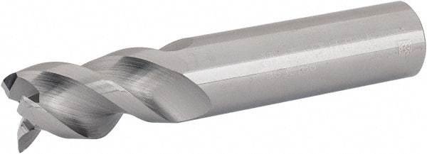 Iscar - 3/4", 3 Flute, Single End, Solid Carbide, 0.008" Corner Radius End Mill - 4" OAL, 45° Helix, Right Hand Flute, 1-1/4" LOC, Right Hand Cut - Eagle Tool & Supply