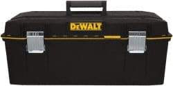 DeWALT - 2 Compartment 1 Tray Tool Box - 28" Wide x 12-39/64" Deep x 11-39/64" High, Metal/Resin, Black - Eagle Tool & Supply