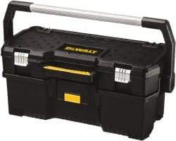 DeWALT - 4 Compartment Tool Case - 26-1/8" Wide x 12-5/8" Deep x 11-7/64" High, Metal/Resin/Plastic, Black - Eagle Tool & Supply