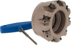 Iscar - 4" Cut Diam, 0.47" Max Depth, 1-1/2" Arbor Hole, 9 Inserts, H400 RNHU 1606 Insert Style, Indexable Copy Face Mill - H400 FR-16 Cutter Style, 2" High, Through Coolant, Series Helido - Eagle Tool & Supply