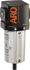 ARO/Ingersoll-Rand - 3/4" Port, 7.047" High x 2.874" Wide Standard Filter with Metal Bowl, Manual Drain - 216 SCFM, 250 Max psi, 175°F Max Temp, Sight Glass Included, Modular Connection, 2.4 oz Bowl Capacity - Eagle Tool & Supply