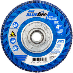 ‎4-1/2 × 5/8 - 11″ BlueFire Plastic Flat Flap Disc Type 27 P60 Grit R884V1 Zirconia Alumina - Eagle Tool & Supply