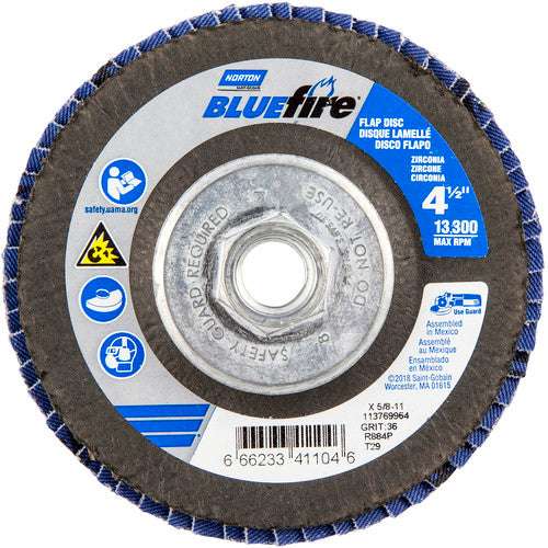 ‎4-1/2″ × 5/8″-11 Type 29 BlueFire Flap Disc - Eagle Tool & Supply