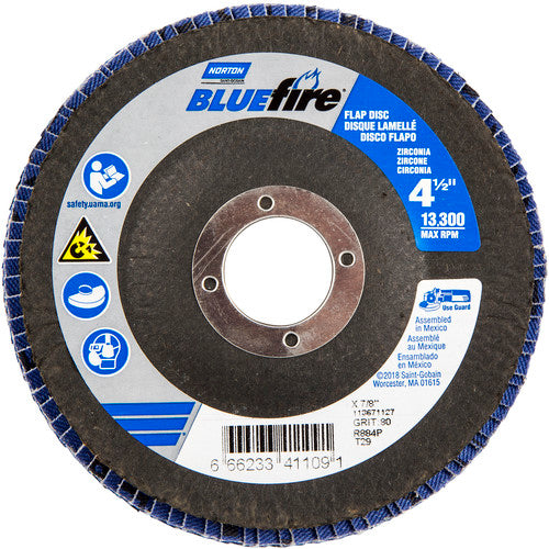 ‎4-1/2″ × 7/8″ 80 Grit Type 29 BlueFire Flap Disc - Eagle Tool & Supply