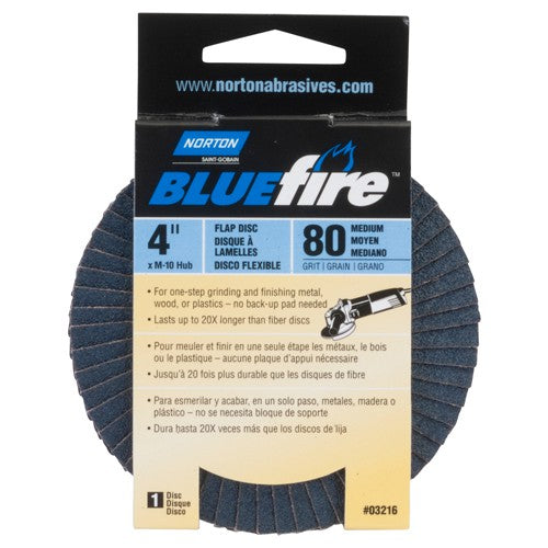 4″ × 5/8″ Flap Disc BlueFire Type 29 Fiberglass Plate 80 Grit - Eagle Tool & Supply