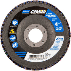 ‎4-1/2 × 7/8″ Gemini Fiberglass HD Flat Flap Disc Type 27 P80 Grit R766 Zirconia Alumina - Eagle Tool & Supply