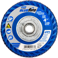 ‎4-1/2 × 5/8 - 11″ BlueFire Plastic Flat Flap Disc Type 27 P36 Grit R884P Zirconia Alumina - Eagle Tool & Supply