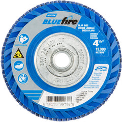 ‎4-1/2 × 5/8 - 11″ BlueFire Plastic Flat Flap Disc Type 27 P60 Grit R884P Ceramic Alumina - Eagle Tool & Supply