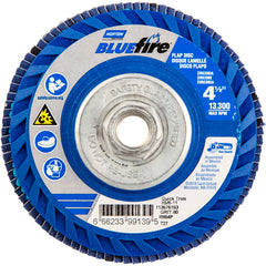 ‎4-1/2 × 5/8 - 11″ BlueFire Plastic Flat Flap Disc Type 27 P80 Grit R884P Ceramic Alumina - Eagle Tool & Supply