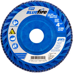 ‎4-1/2 × 7/8″ BlueFire Plastic Flat Flap Disc Type 27 P60 Grit R884P Ceramic Alumina - Eagle Tool & Supply
