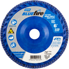 6 × 7/8″ BlueFire Plastic Flat Flap Disc Type 27 P60 Grit R884P Zirconia Alumina - Eagle Tool & Supply