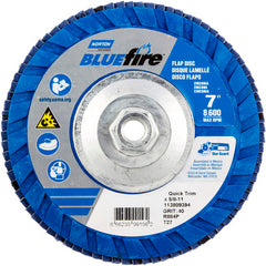 ‎7 × 5/8 - 11″ BlueFire Plastic Flat Flap Disc Type 27 P40 Grit R884P Zirconia Alumina - Eagle Tool & Supply