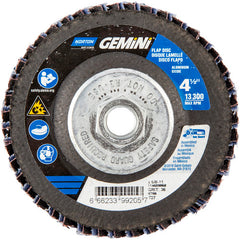 ‎4-1/2 × 5/8 - 11″ Gemini Fiberglass HD Flat Flap Disc Type 27 P36 Grit R766 Zirconia Alumina - Eagle Tool & Supply