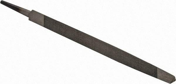 Value Collection - 6" Long, Taper American-Pattern File - Single Cut, 0.31" Overall Thickness, Tang - Eagle Tool & Supply