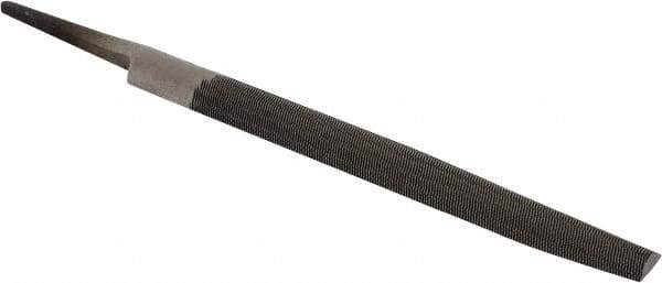 Value Collection - 5.34" Long, Second Cut, Half Round American-Pattern File - Single, Double Cut, 0.16" Overall Thickness, Tang - Eagle Tool & Supply