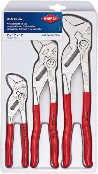 Knipex - 3 Piece Pipe Wrench & Water Pump Plier Set - Comes in Plastic Deep-Drawn Packaging - Eagle Tool & Supply