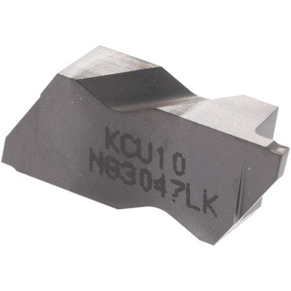 Kennametal - 3047NG K Grade KCU10, 1.19mm Cutting Width Carbide Grooving Insert - 1.91mm Max Depth of Cut, Left Hand, 0.19mm Corner Radius, AlTiN Finish - Eagle Tool & Supply
