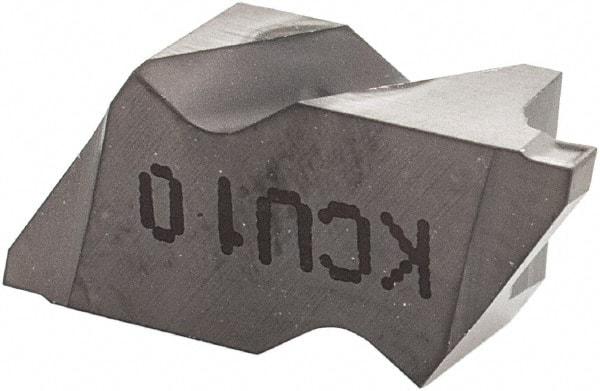 Kennametal - 2047NG K Grade KCU10, 1.19mm Cutting Width Carbide Grooving Insert - 1.27mm Max Depth of Cut, Left Hand, 0.09mm Corner Radius, AlTiN Finish - Eagle Tool & Supply
