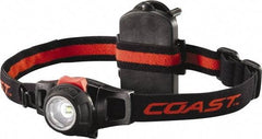 Coast Cutlery - White LED Bulb, 285 Lumens, Hands-free Flashlight - Black, Red Plastic Body, 3 AAA Batteries Included - Eagle Tool & Supply