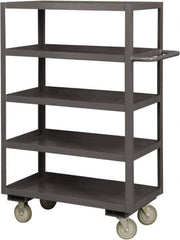 Durham - 1,200 Lb Capacity, 24" Wide x 48" Long x 55-5/8" High Service Cart - 5 Shelf, Steel, 2 Rigid/2 Swivel Casters - Eagle Tool & Supply