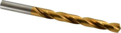 Hertel - 27/64" 135° High Speed Steel Jobber Drill - TiAlN Finish, Right Hand Cut, Spiral Flute, Straight Shank, 5-3/8" OAL, Split Point - Eagle Tool & Supply