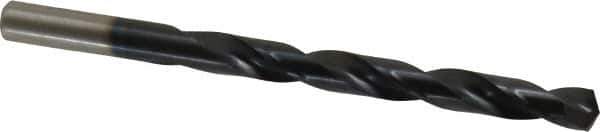 Hertel - Letter Q 135° High Speed Steel Jobber Drill - TiAlN Finish, Right Hand Cut, Spiral Flute, Straight Shank, 4-3/4" OAL, Split Point - Eagle Tool & Supply