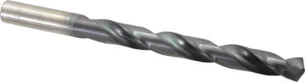 Hertel - Letter Y 135° High Speed Steel Jobber Drill - TiAlN Finish, Right Hand Cut, Spiral Flute, Straight Shank, 5-1/4" OAL, Split Point - Eagle Tool & Supply