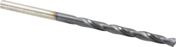 Hertel - #25 135° High Speed Steel Jobber Drill - TiAlN Finish, Right Hand Cut, Spiral Flute, Straight Shank, 3" OAL, Split Point - Eagle Tool & Supply
